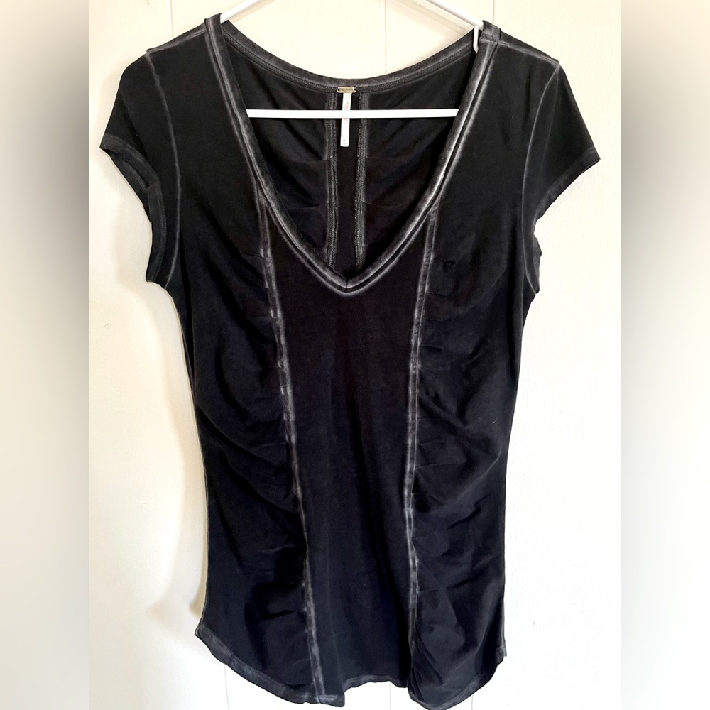 Free People Faded Black V-neck